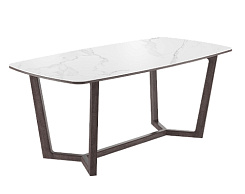 Стол  Фрейм  1800*900*750 (мрамор белый / ноги дуб антрацит)