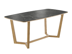 Стол Фрейм 1800*900*750 (мрамор черный глянец/ ноги дуб коньяк) Стол Фрейм 1800*900*750 (мрамор черный глянец/ ноги дуб коньяк)
