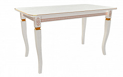 Стол Роял 1400*800*765 (тон белый RAL9003 + патина золото) Стол Роял 1400*800*765 (тон белый RAL9003 + патина золото)